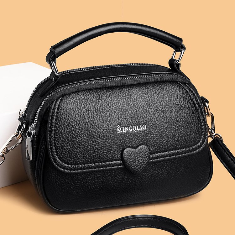 Women's Vintage Mini Satchel Bag | Heart Detail Crossbody Purse