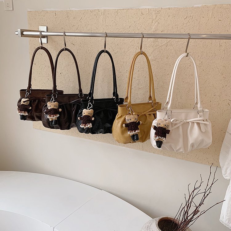 Women's Ruched Shoulder Bag | Vintage Gathered Handbag