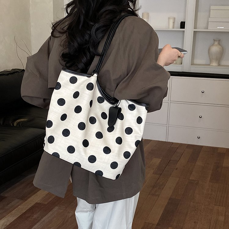Women's Polka Dot Tote Bag | Large Casual Shoulder Shopper