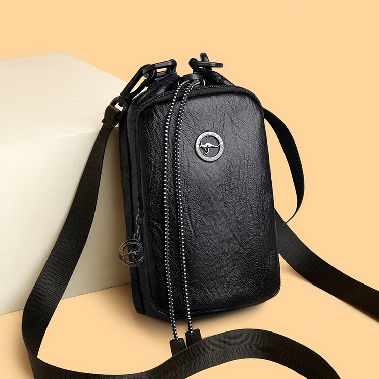 Wholesale Unisex Vertical Crossbody Bag with Double Zipper