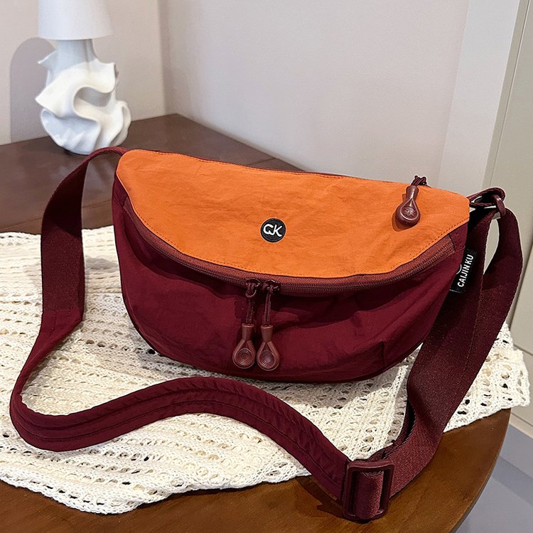 Unisex Color Block Crossbody Bag | Retro Flap Sling Bag