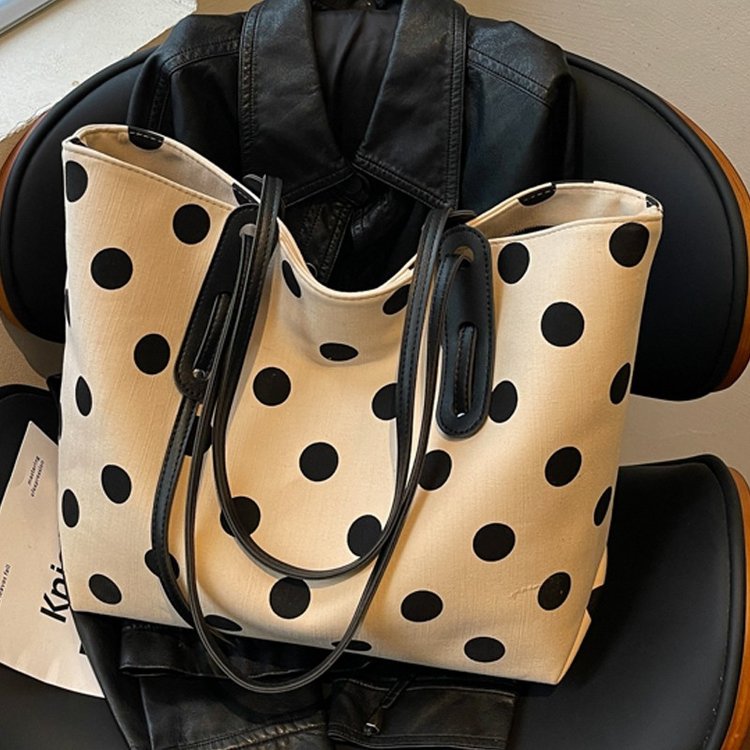 Women's Polka Dot Tote Bag | Large Casual Shoulder Bag