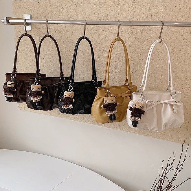 Women's Ruched Shoulder Bag | Vintage Gathered Handbag