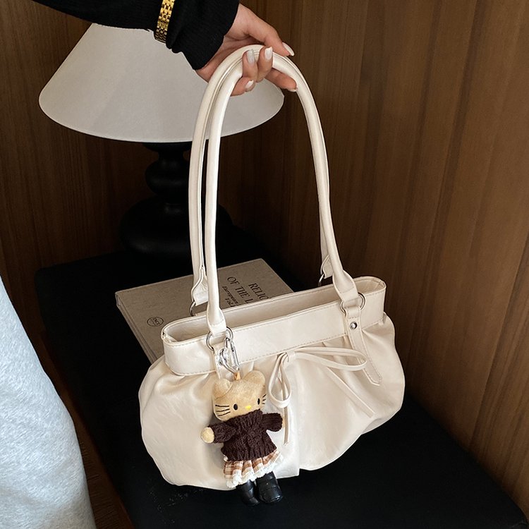 Women's Ruched Shoulder Bag | Vintage Gathered Handbag