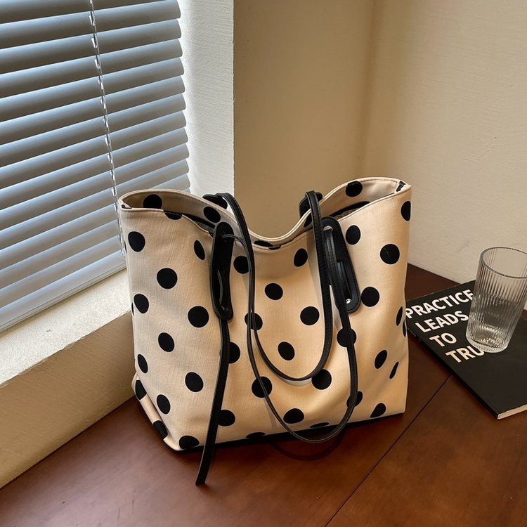 Women's Polka Dot Tote Bag | Large Casual Shoulder Bag