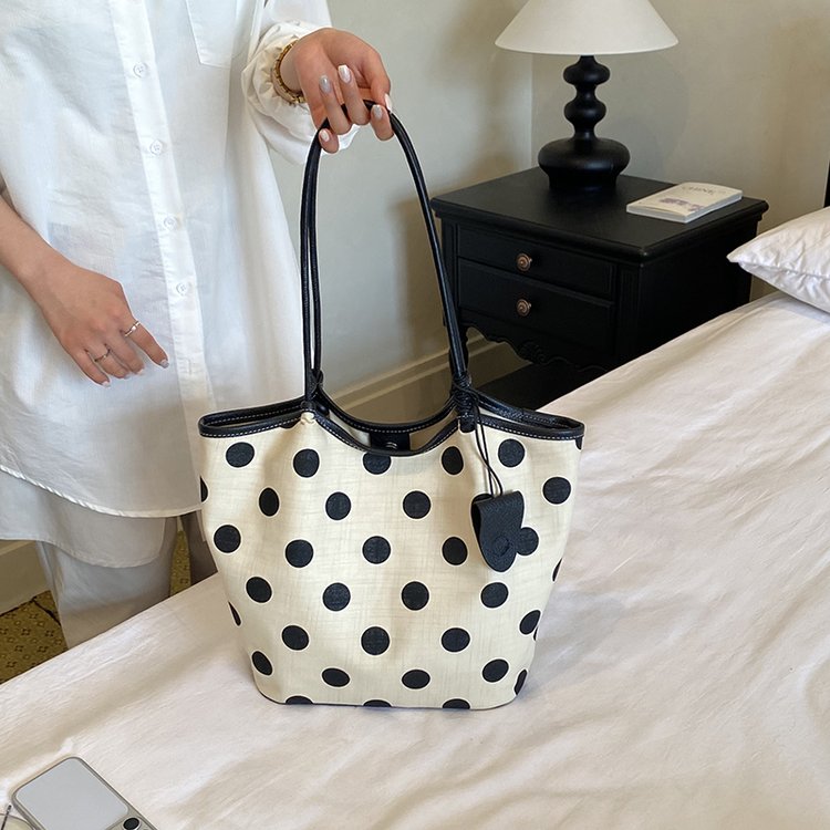 Women's Polka Dot Tote Bag | Large Casual Shoulder Shopper