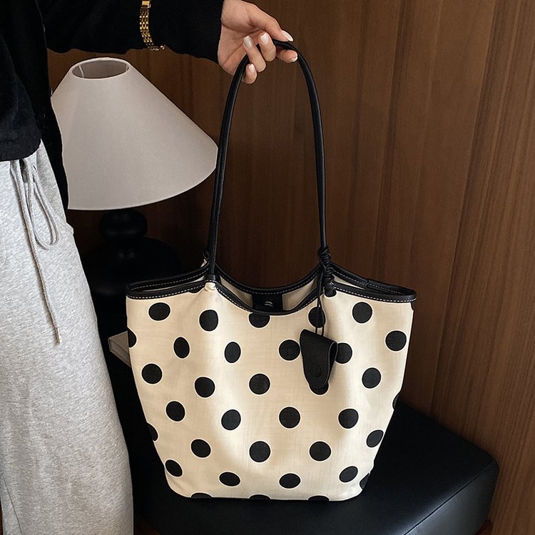 Women's Polka Dot Tote Bag | Large Casual Shoulder Shopper