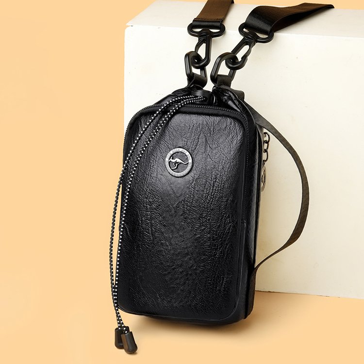 Wholesale Unisex Vertical Crossbody Bag with Double Zipper