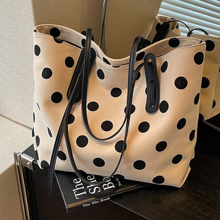 Women's Polka Dot Tote Bag | Large Casual Shoulder Bag